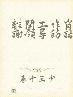 离开工作岗位感谢领导的话