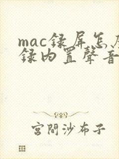 mac录屏怎么录内置声音