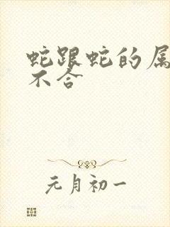 蛇跟蛇的属相合不合