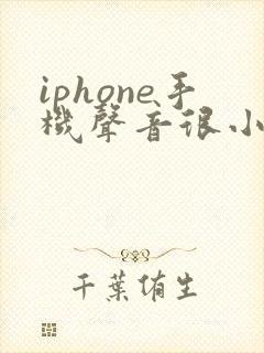 iphone手机声音很小怎么办