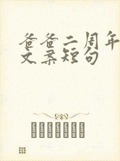 爸爸二周年最火文案短句