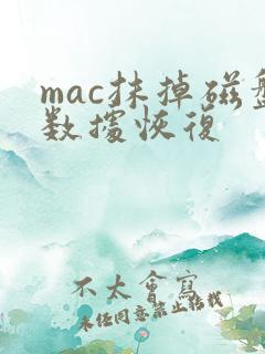 mac抹掉磁盘数据恢复