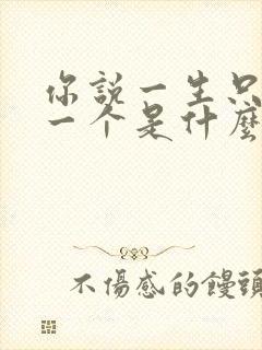 你说一生只爱我一个是什么歌