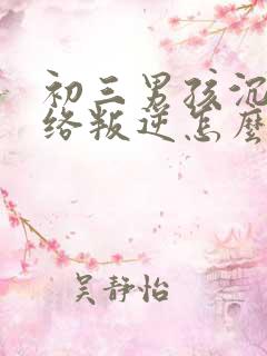 初三男孩沉迷网络叛逆怎么办