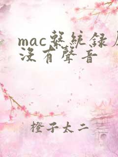 mac系统录屏没有声音