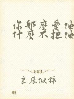 你那么爱他,为什么不把他留下