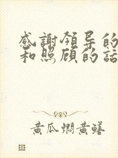 感谢领导的关心和照顾的话语