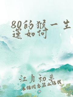 80的猴一生命运如何