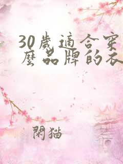 30岁适合穿什么品牌的衣服