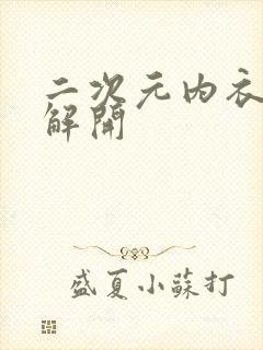 二次元内衣内裤解开