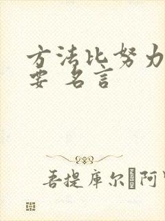 方法比努力更重要 名言