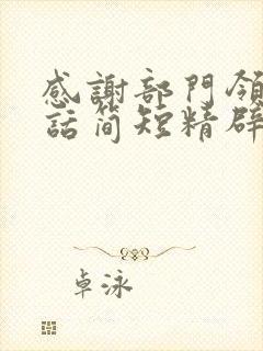 感谢部门领导的话简短精辟