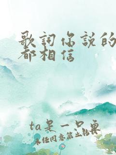 歌词你说的话我都相信