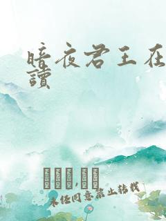 暗夜君王在线阅读