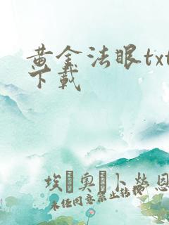 黄金法眼txt下载