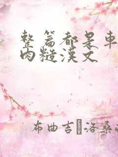 整篇都是车的多肉糙汉文