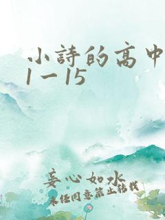 小诗的高中日记1一15
