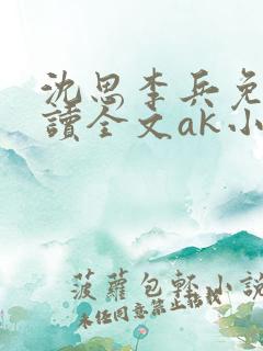 沈思李兵免费阅读全文ak小说