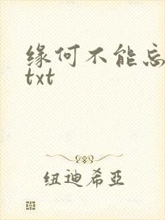 缘何不能忘记你txt