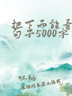 把下面能看湿的句子5000字