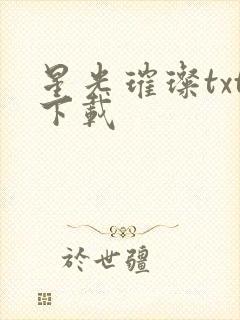 星光璀璨txt下载