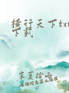 横行天下txt下载