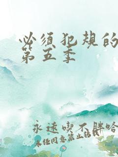 必须犯规的游戏第五季