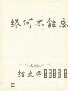 缘何不能忘记你