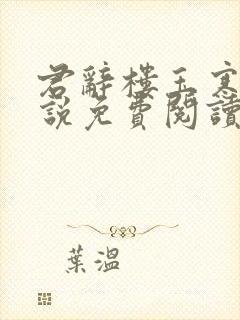 君辞楼玉寒的小说免费阅读