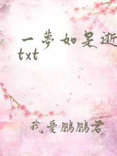 一梦如是逝水长txt