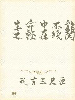 生命中不能承受之轻在线阅读