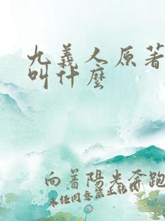 九义人原著小说叫什么