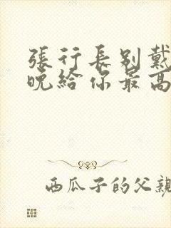 张行长别戴了今晚给你最高的待遇