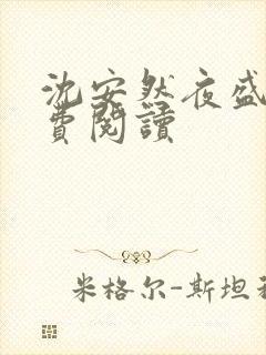 沈安然夜盛霆免费阅读