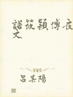 诺筱颖傅夜沉全文