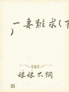 一妻难求(有肉)