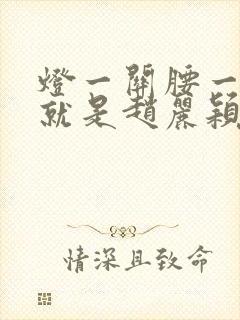 灯一关腰一挺你就是赵丽颖