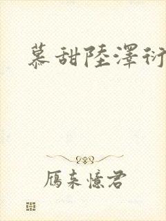 慕甜陆泽衍小说