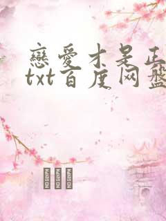 恋爱才是正经事txt百度网盘