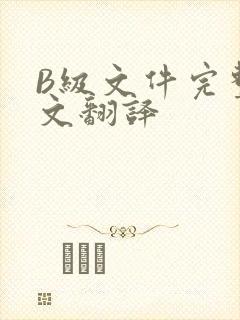B级文件完整中文翻译