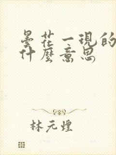 昙花一现的现是什么意思