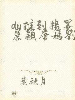 du推到杨幂赵丽颖唐嫣刘诗诗郑爽