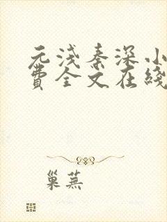 元浅秦深小说免费全文在线