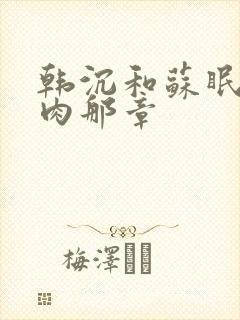 韩沉和苏眠的肉肉那章