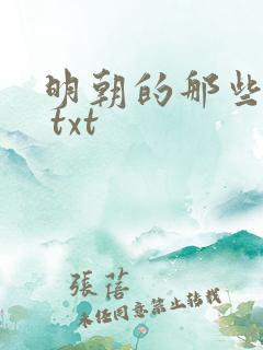 明朝的那些事儿 txt