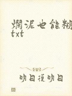 烂泥也能糊上墙txt