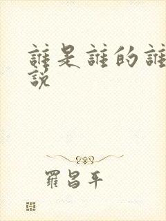 谁是谁的谁 小说