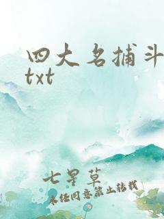 四大名捕斗将军txt