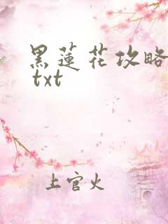 黑莲花攻略手册 txt