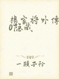 杨家将外传2.0隐藏